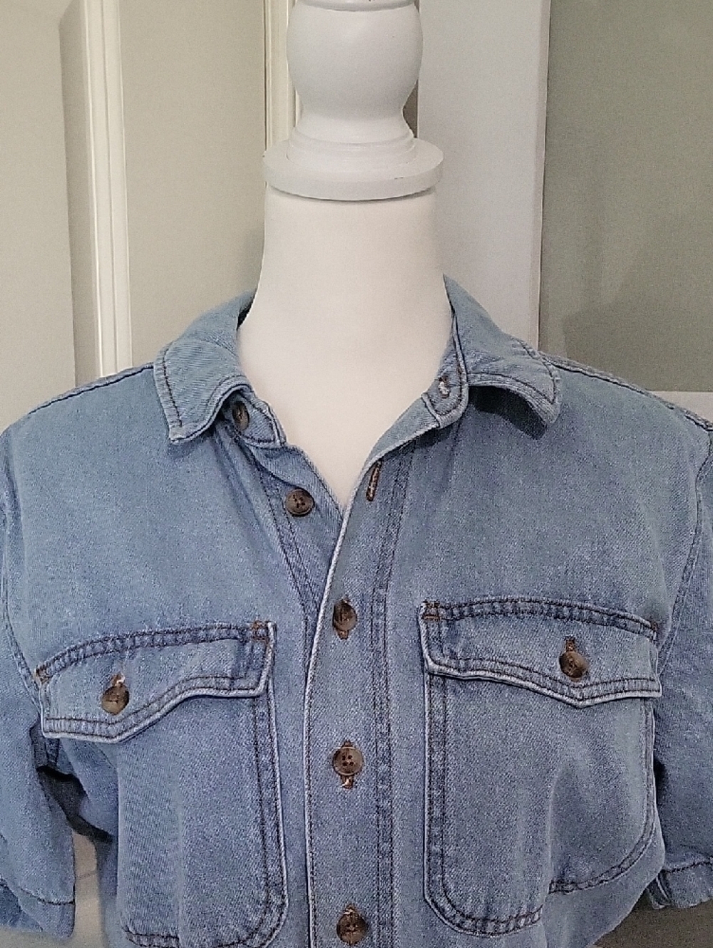 Universal Thread Light Wash Denim Romper Tie Waist Women's Size 6 - Picture 5 of 12